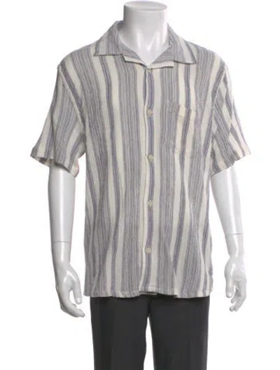 Pre-owned Corridor Striped Short Sleeve Shirt W/ Tags In White