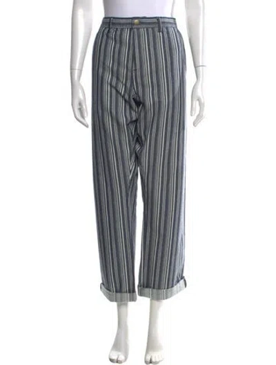 Pre-owned Corridor Striped Wide Leg Pants In Blue