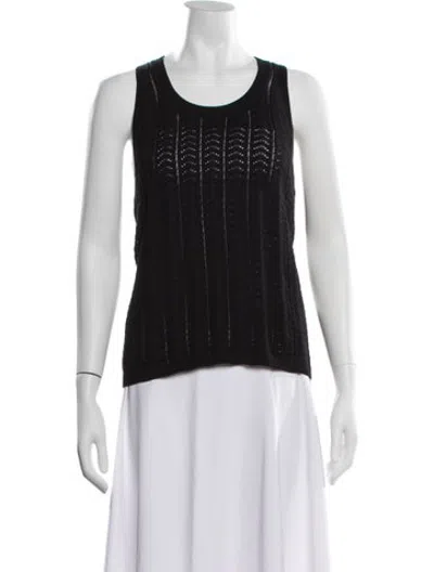 Pre-owned Corridor Supima Cotton Crew Neck Top In Black
