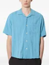 Corridor Textured Short-sleeve Shirt In Blue