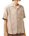 Corridor Rainbow Weave Cotton Camp Shirt In Pink