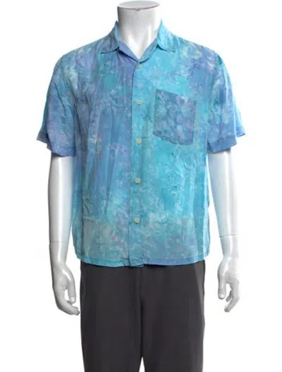 Pre-owned Corridor Tie-dye Print Short Sleeve Shirt In Blue
