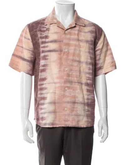 Pre-owned Corridor Tie-dye Print Short Sleeve Shirt W/ Tags In Pink