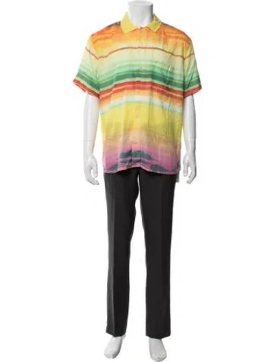 Pre-owned Corridor Tie-dye Print Short Sleeve Shirt In Yellow
