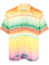 Corridor Todos Convertible-collar Striped Lyocell Shirt In Multicolour