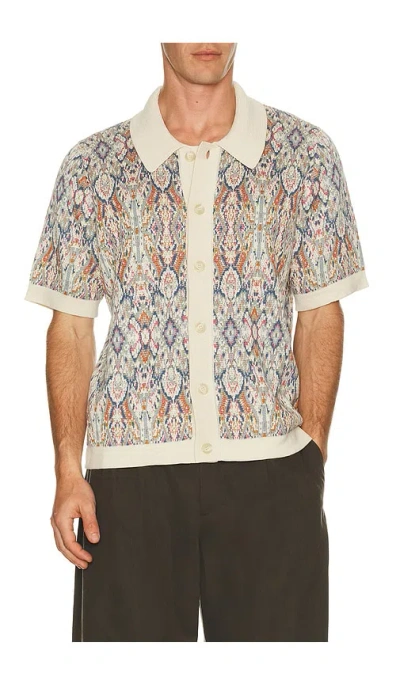 Corridor Trance Jacquard-knitted Cotton Shirt In Multi