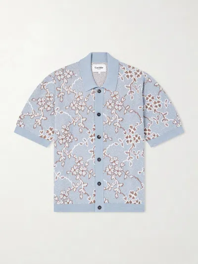Corridor Trellis Knitted Organic Cotton Shirt In Animal Print
