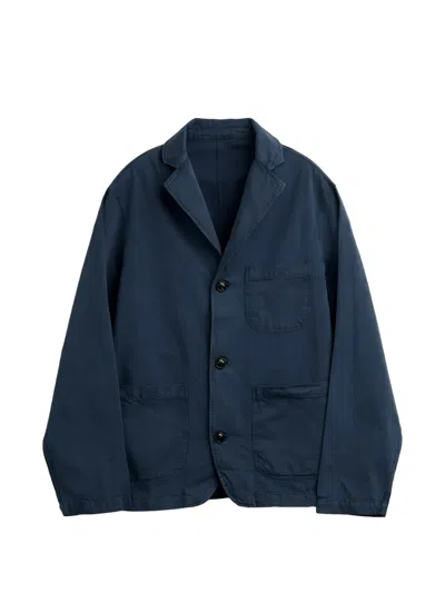 Corridor Twill Horn-button Blazer In Blue