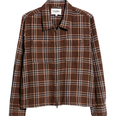 CORRIDOR CORRIDOR VENICE PLAID COTTON ZIP-UP SHIRT JACKET
