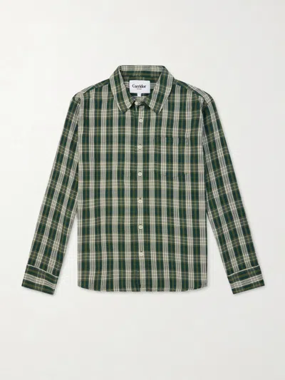 Corridor Verdant Checked Cotton Shirt In Gold