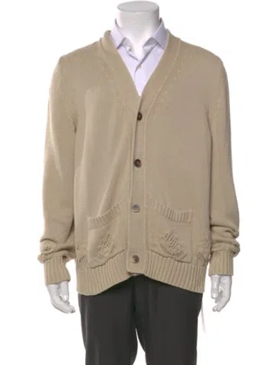 Pre-owned Corridor V-neck Long Sleeve Cardigan In Neutral