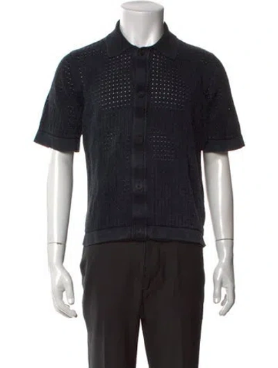 Pre-owned Corridor V-neck Short Sleeve Polo Shirt In Black