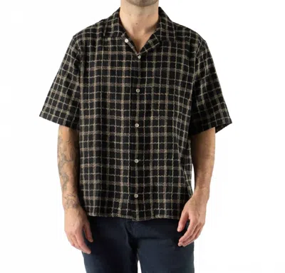 Corridor Wavy Linen Shirt In Black In Pattern