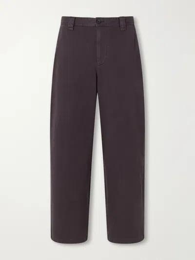 Corridor Wide-leg Cotton-twill Trousers In Brown