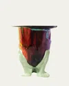Corsi Amazonia Medium Resin Vase, 10" Tall In 2247-matt Cherbot Grecl Yelcl Lilcl Aqcl Fucmatt Mint