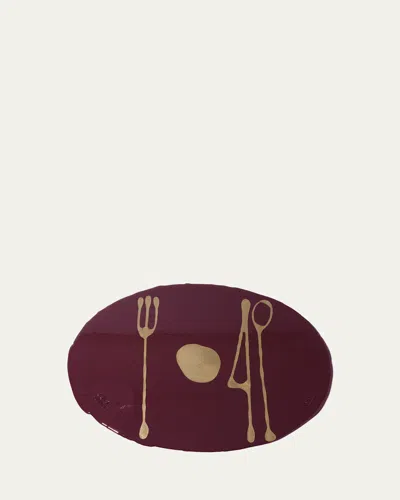 Corsi Cherry And Bronze Table Mate Placemat In Matt Cherry Bronze