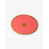 Corsi Design Table Mates Resin Placemat 50cm In Dark Salmon And Gold