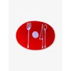 Corsi Design Tables Mates Resin Cutlery Placemat In Ruby And Matt Lilac