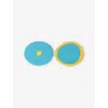 Corsi Design Fish Design Table Mates Resin Coasters Set Of Two In Turquoise And  Yellow