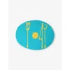 Corsi Design Tables Mates Resin Cutlery Placemat In Turquoise And Yellow
