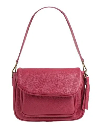 Corsia Woman Shoulder Bag Magenta Size - Soft Leather