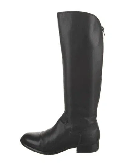 Pre-owned Corso Como Leather Riding Boots In Black