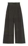 Cortana Agate Plaid Wide-leg Pants
