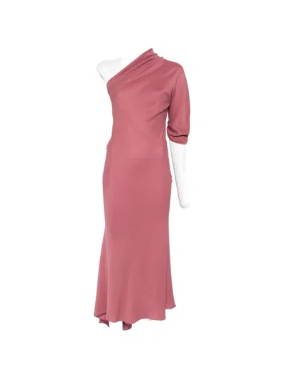 Cortana Aldara One-shoulder Maxi Dress In Pink