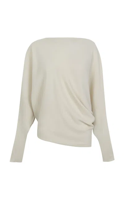 Cortana Amanita Boatneck Stretch-silk Top