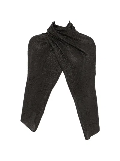 Cortana Anhelo Crinkled-finish Sleeves In Black
