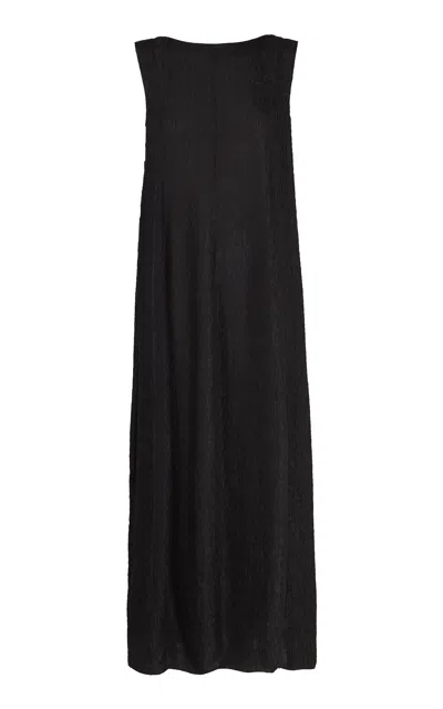 Cortana Anhelo Silk Chiffon Maxi Dress In Black