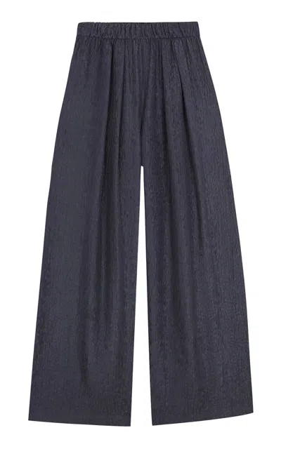 Cortana Anhelo Silk Chiffon Wide Leg Pants In Gray