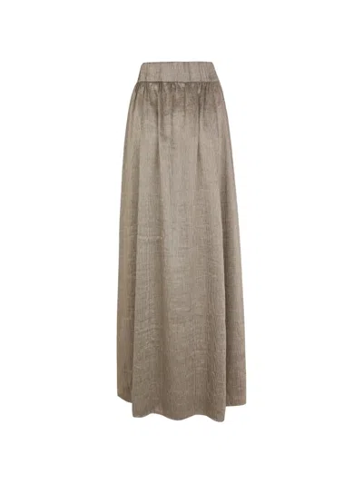 Cortana Aria Striped Maxi Skirt In Brown