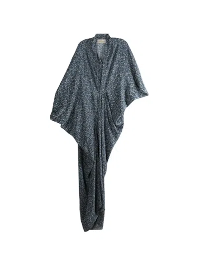 Cortana Astra Print Draped Dress In Multi