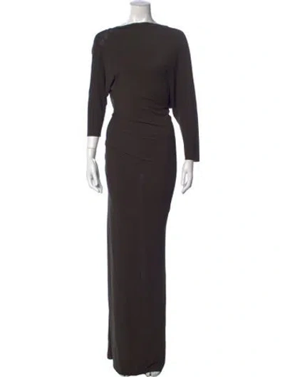 Pre-owned Cortana Asymmetrical Long Dress In Grey