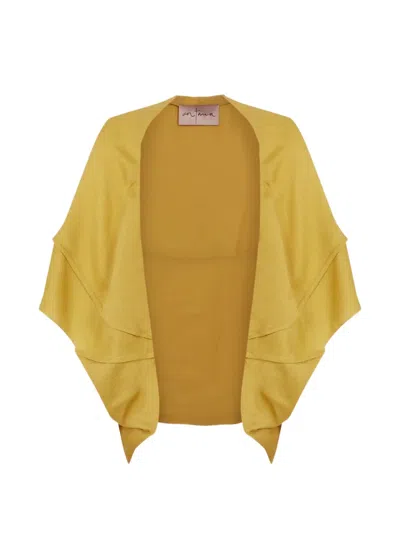 Cortana Banane Horizontal-cut Cape In Gold
