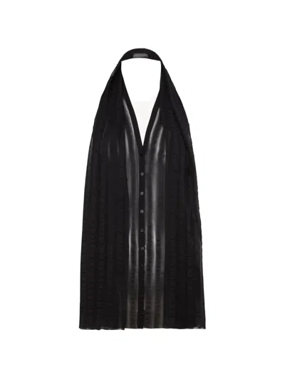 Cortana Brisa Halterneck Sleeveless Shirt In Black