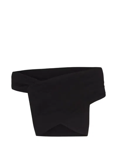 Cortana Candy Asymmetric Cropped Top In Black