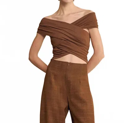 Cortana Canela Crop Top In Cinnamon In Brown