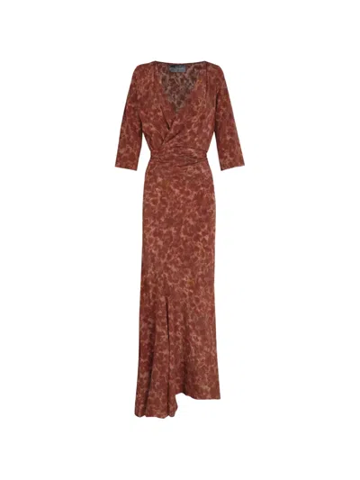 Cortana Carla Wrap-style Dress In Brown
