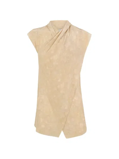Cortana Cassiopea Silk-crepe Blouse In Yellow