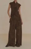 Cortana Cassiopea Printed Sleeveless Wrap Top
