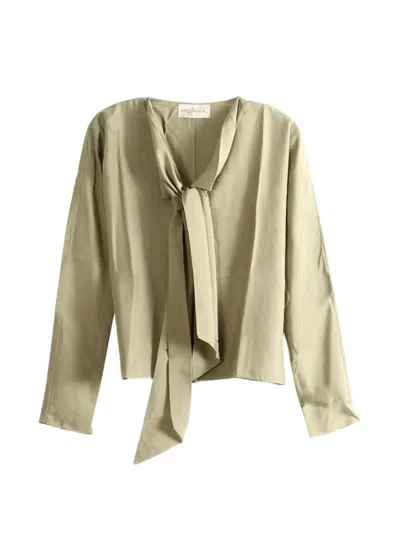 Cortana Causa Pussy-bow Button-down Blouse In Multi