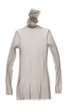 Cortana Cisne Silk-blend Tulle Top In Neutral