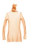 Cortana Cisne Silk-blend Tulle Top In Orange