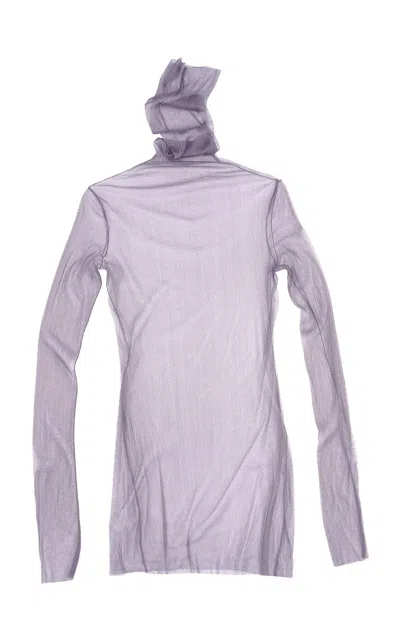 Cortana Cisne Tulle Silk Top In Purple