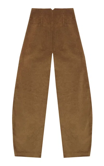 Cortana Cotton-linen Blend Era Pants In Brown
