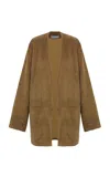 Cortana Cotton-linen Blend Eracle Jacket In Brown
