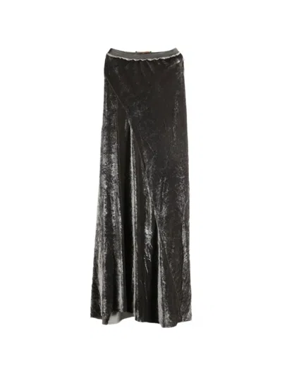 Cortana Crushed-velvet Panelled Maxi Skirt In Multi