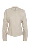 Cortana Cuento Fitted Wool-cashmere Shirt In Neutral